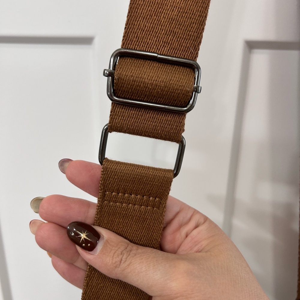 Brown Checkered Women's Crossbody Bag - Picture 9 of 10